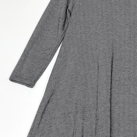 Anthropologie Puella Savant Swing Shift Dress Herringbone Elbow Patch Gray Small - Picture 5 of 10